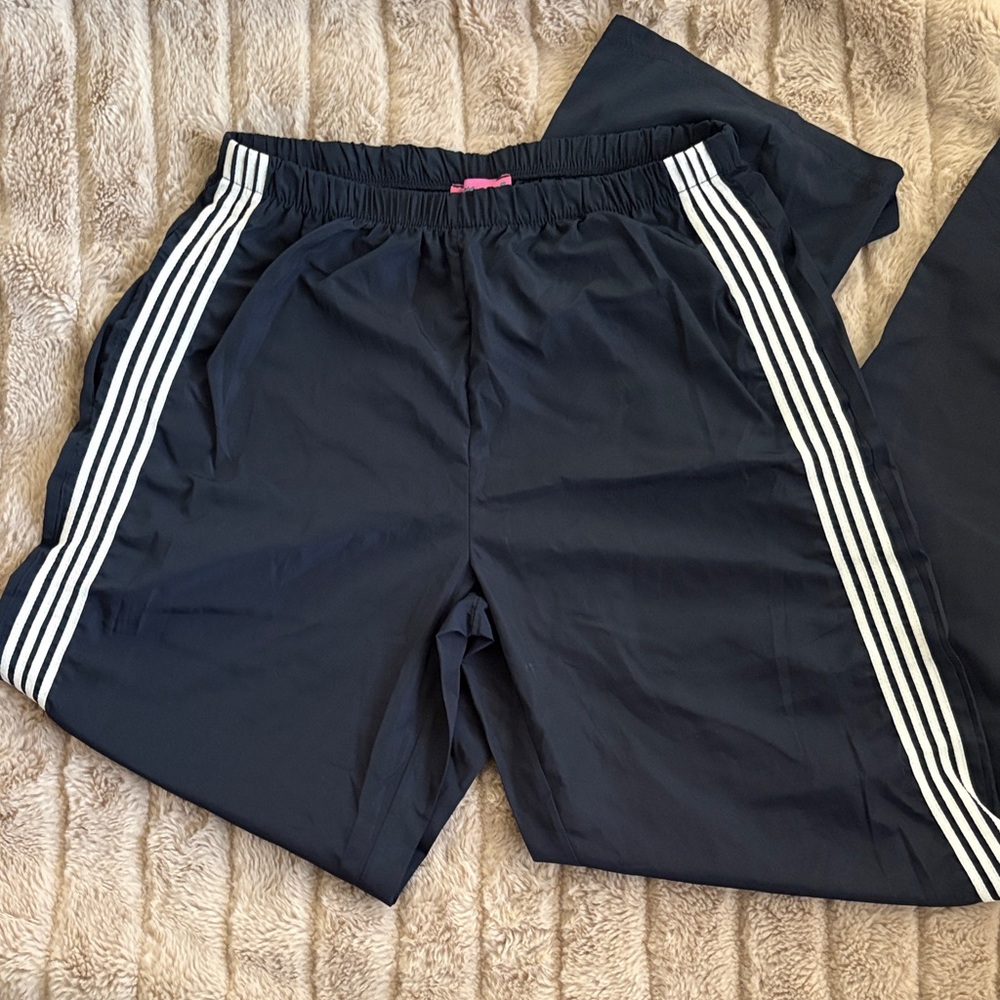 Edikted Navy Joggers with White Stripes